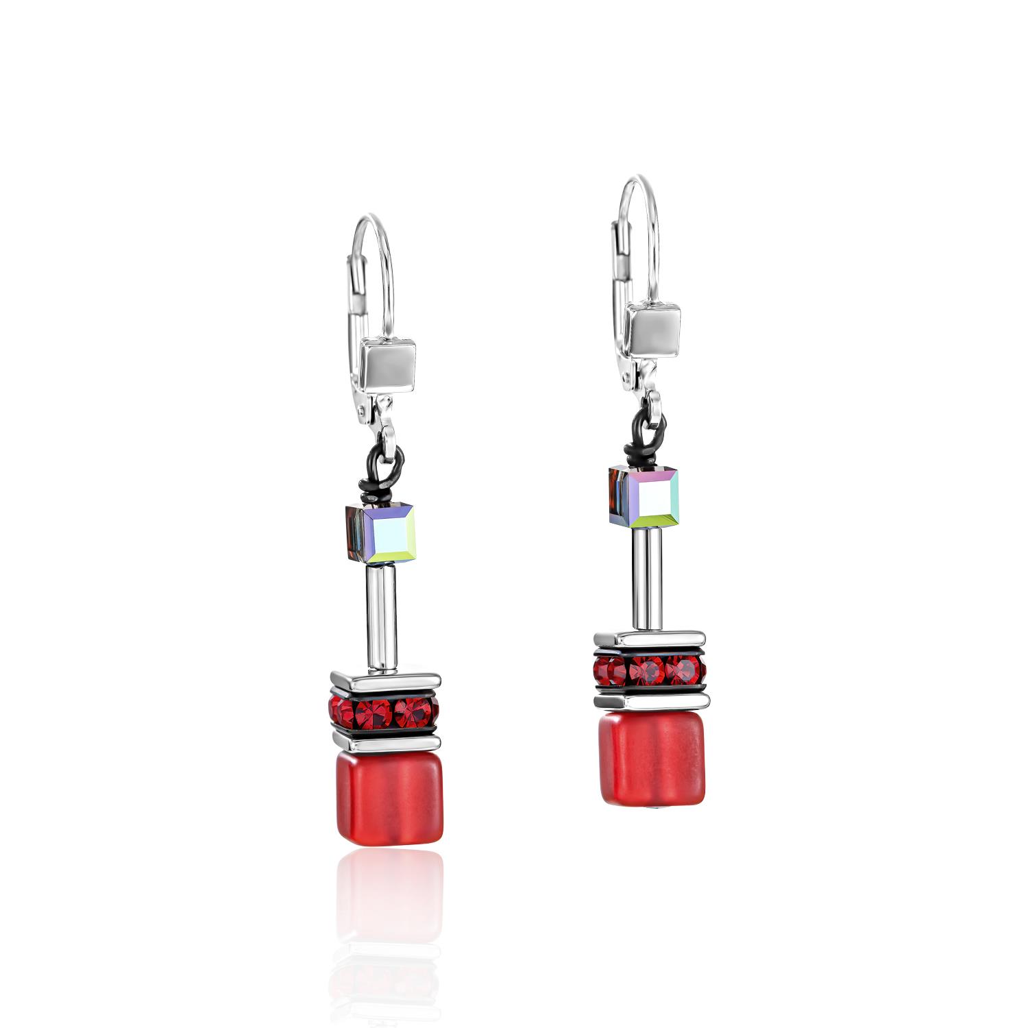 Coeur de Lion Red GeoCUBE® Earrings